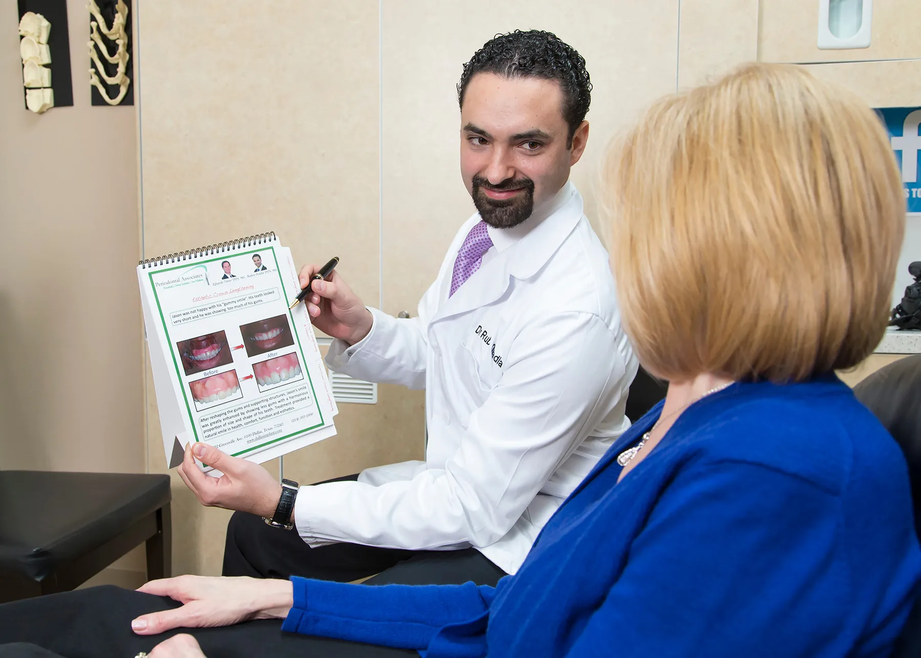 Dr. Ovadia showing a patient treatment options