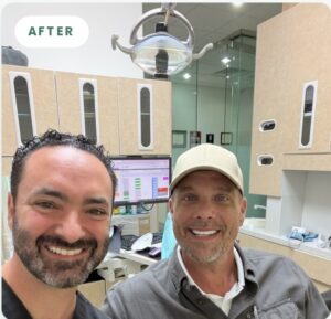 Patient Jeremi with Dr. Ruben Ovadia after New Teeth in One Day